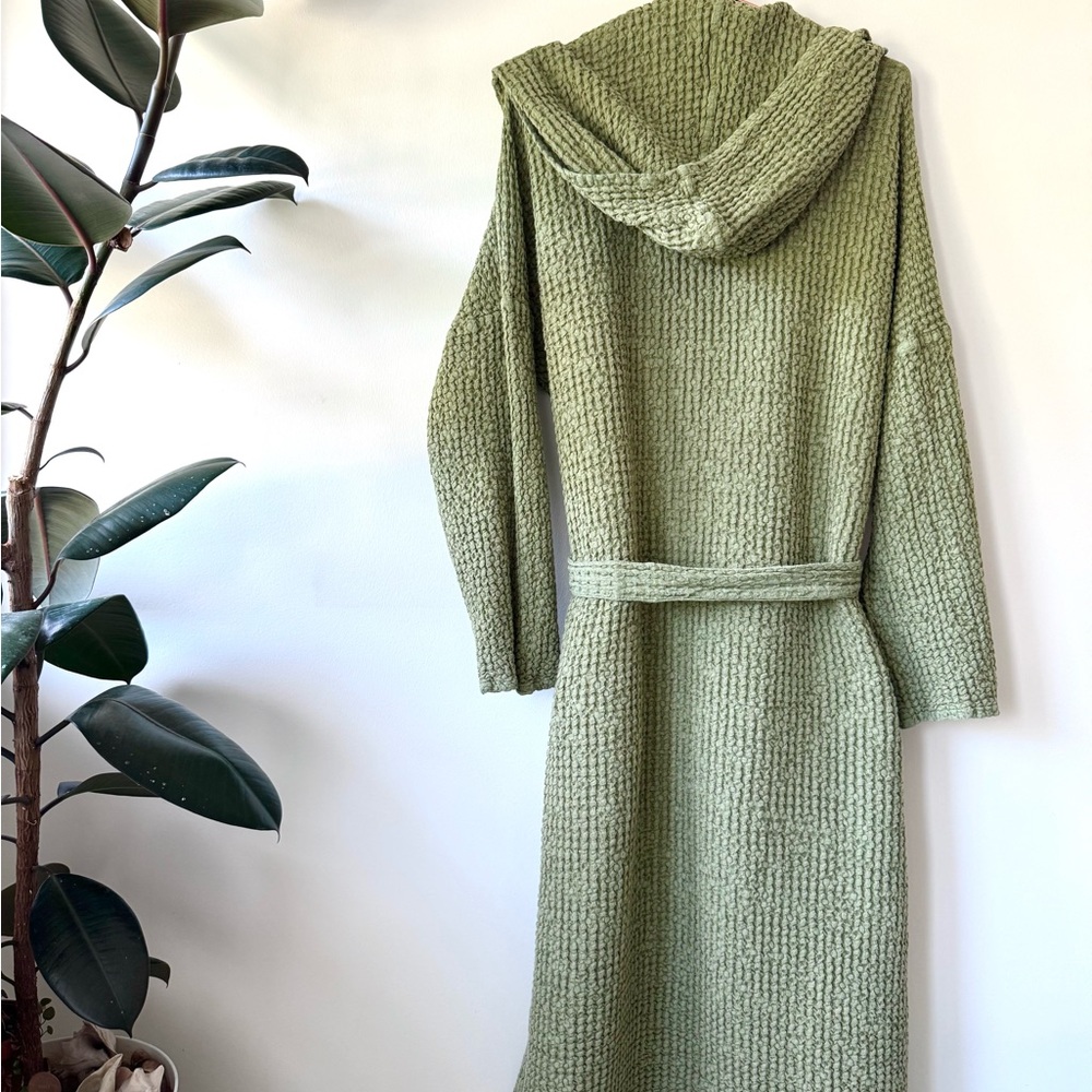 Forest Linen Like-New Men’s Waffle Knit Robe L/XL - Picture 12 of 14